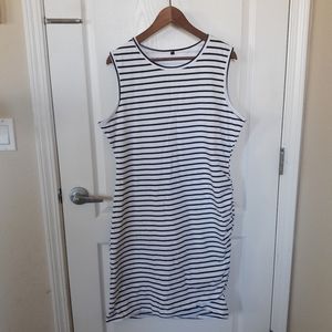 NWOT Navy & White Stripe Dress Sz L